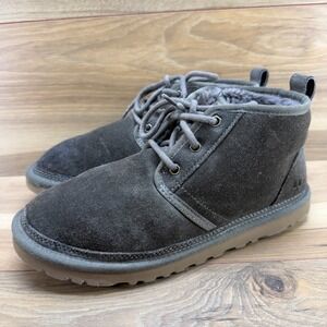 UGG Neumel Forrest Green Mens 8 Chukka Boots Suede Shearling Fur Lined